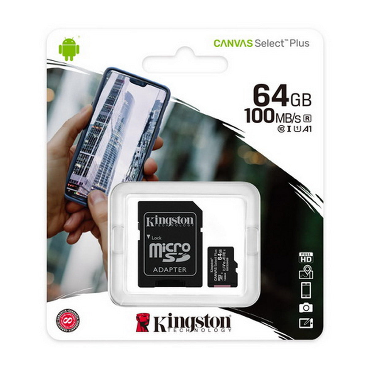 64GB Micro SD Card Kingston Canvas Select Plus SDCS2