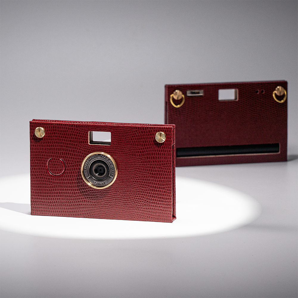 Leather Camera - Burgundy Red