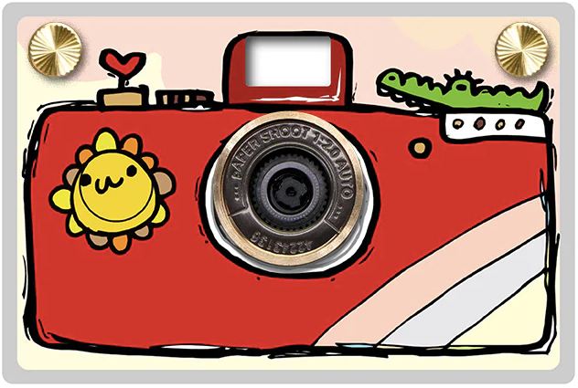 Papershoot buy Camera with Red Hand Drawing Case