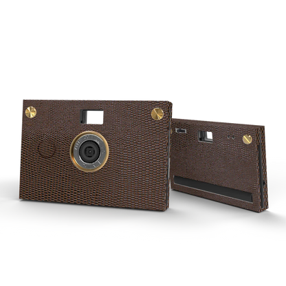 Leather Camera : Dark Camel Brown