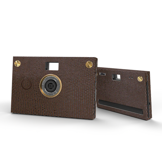 Leather Camera : Dark Camel Brown