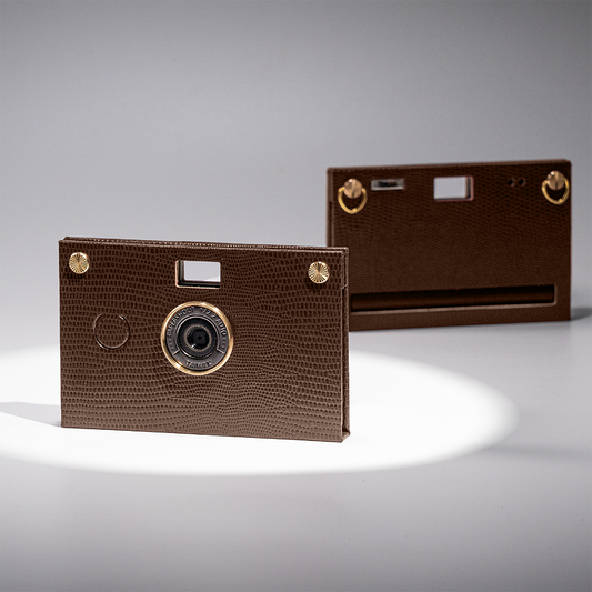 Leather Camera - Dark Camel Brown